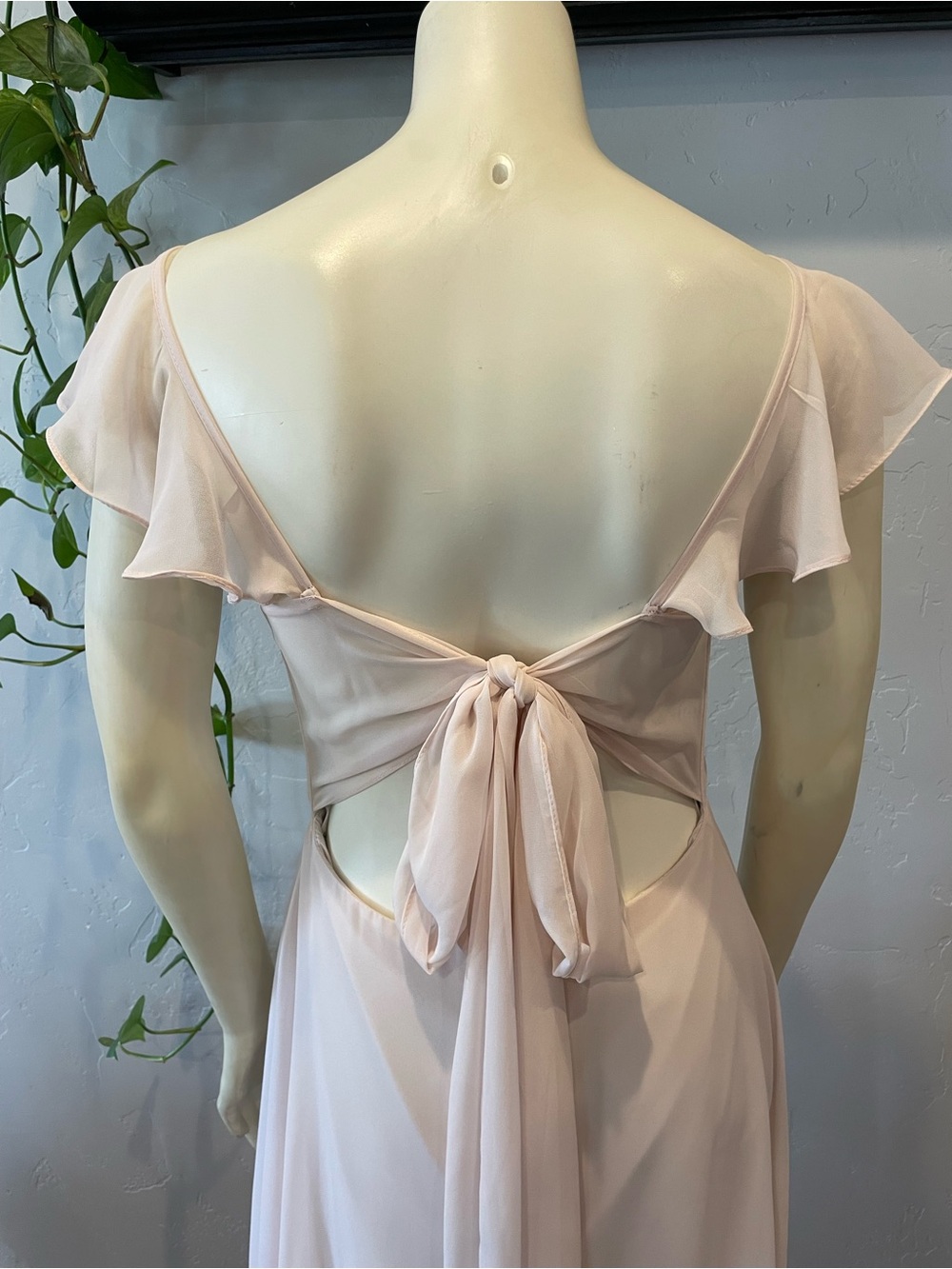 Azazie formal Back-Tie Chiffon Maxi Dress in Soft Blush 4 - Picture 5 of 8